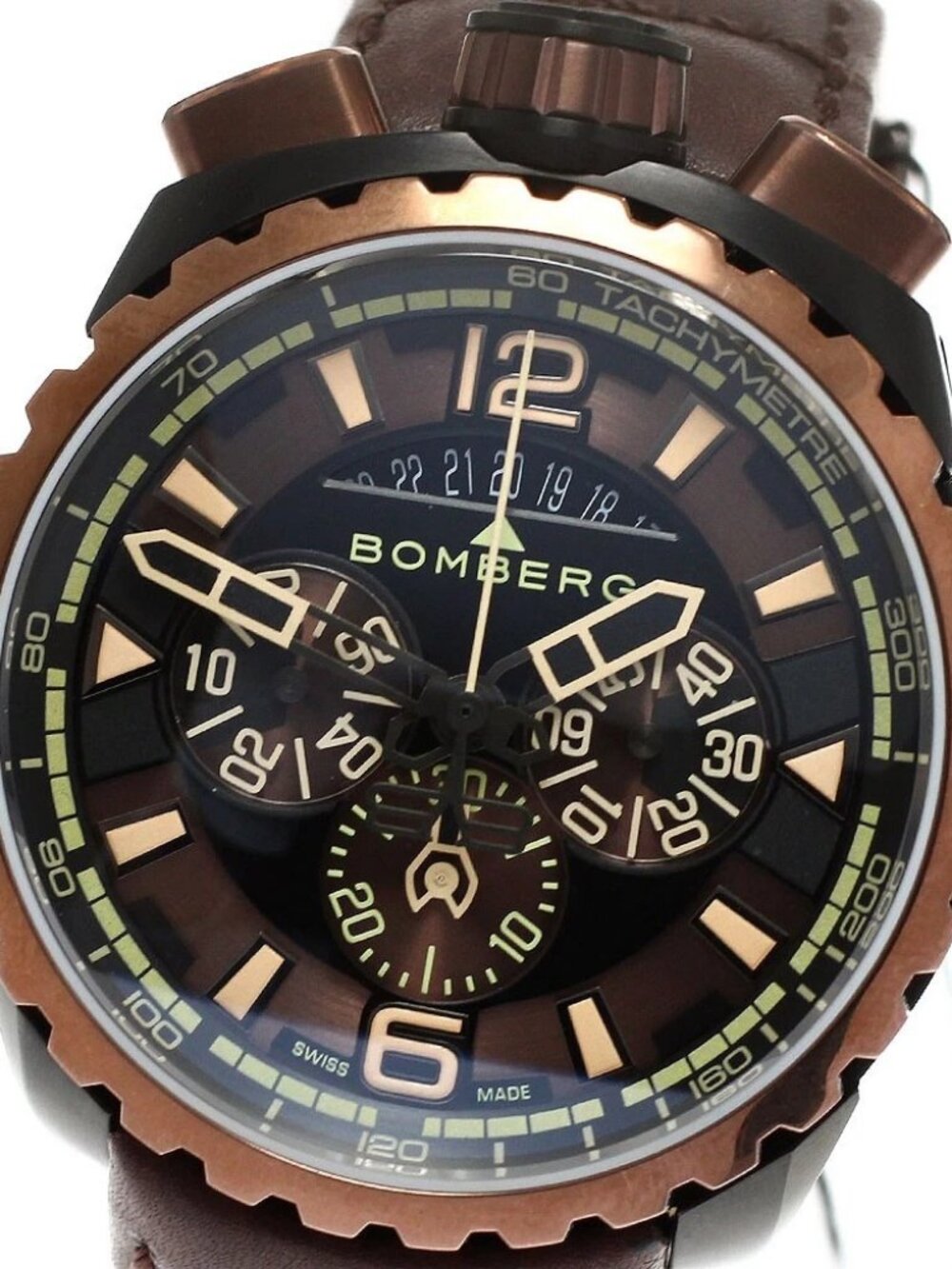 BOMBERG BOLT-68 BS45CHPBRBA.050-2.3 Chronograph Date Quartz Men's Watch